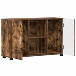 vidaXL Buffet avec étagère FLORIN Chêne fumé 88 5 x 30 5 x 55 5 cm
