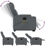 vidaXL Fauteuil inclinable de massage Gris Similicuir