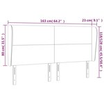 vidaXL Tête de lit avec oreilles Gris 163x23x118/128 cm Similicuir