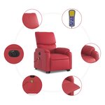 vidaXL Fauteuil inclinable de massage électrique rouge similicuir