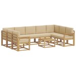 vidaXL Ensemble de canapés d'extérieur 10 pc Blanc et Beige Polyester