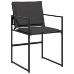 vidaXL Ensemble à manger de jardin avec coussins 13 Pièces noir textilène
