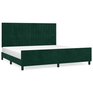 vidaXL Cadre de lit sans matelas vert foncé 200x200 cm velours