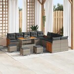 vidaXL Ensemble de canapé de jardin 14 Pièces Gris Gris foncé
