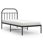 vidaXL Cadre de lit métal sans matelas avec tête de lit noir 80x200 cm