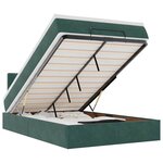 vidaXL Cadre de lit ottoman avec matelas vert foncé 120x200 cm velours