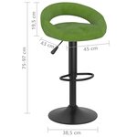 vidaXL Tabourets de bar lot de 2 vert clair velours