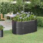 vidaXL Lit surélevé de jardin Acier enduit de poudre Anthracite