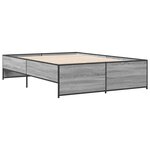 vidaXL Cadre de lit sonoma gris 120x190 cm bois d'ingénierie et métal