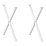 vidaXL Pieds de table à manger en forme de X  2 pièces  blanc  70 x (72-73) cm  acier