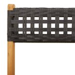 vidaXL Chaises de jardin pliantes lot de 4 noir poly rotin bois massif