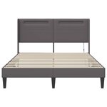 vidaXL Cadre de lit avec bandes LED Gris 120 x 190 cm Simili cuir