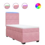 vidaXL Sommier à lattes de lit et matelas Rose 80x200 cm Velours