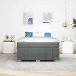 vidaXL Cadre de lit avec matelas Gris foncé 140 x 200 cm tissu