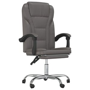 vidaXL Fauteuil inclinable de bureau Gris Similicuir