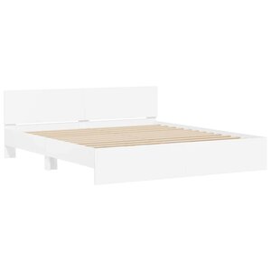 vidaXL Cadre de lit Blanc 137 x 188 cm Bois d'ingénierie