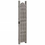 vidaXL Cloison de séparation 3 panneaux Gris 120x165 cm Bois manguier