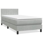 vidaXL Sommier à lattes de lit et matelas et LED gris clair 80x210 cm velours
