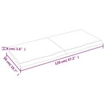 vidaXL Étagère murale 120x50x(2-4) cm bois de chêne massif non traité