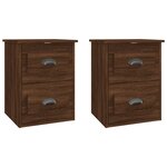 vidaXL Tables de chevet murales 2 Pièces Chêne marron 41 5x36x53 cm