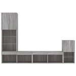 vidaXL Unités murales TV avec LED 4 Pièces gris sonoma bois d'ingénierie