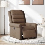 vidaXL Fauteuil inclinable électrique Marron Tissu