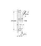 Grohe barre de douche + douchette sans robinet vitalio comfort 100 iii 26096000 - 60 cm