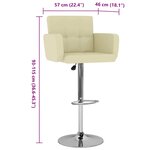 vidaXL Tabourets de bar lot de 2 crème similicuir