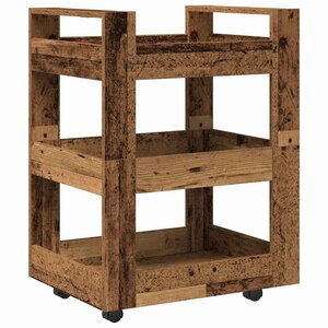 vidaXL Chariot de cuisine Bois ancien 60 x 45 x 80 cm