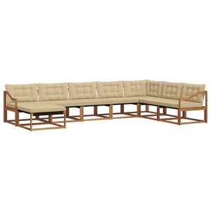 vidaXL Ensemble de canapés d'extérieur 8 pc Naturel et Beige