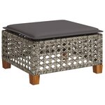 vidaXL Salon de jardin 8 Pièces avec coussins gris résine tressée