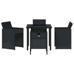 vidaXL Ensemble de salle à manger pour jardin 5 Pièces Noir Poly rotin