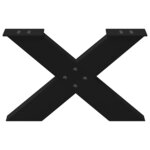 vidaXL Pieds de table basse en forme de X  2 pièces  noir  50 x (30-31) cm  acier