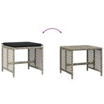 vidaXL Tabourets de jardin et coussins lot de 4 gris clair 41x41x36 cm