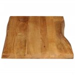vidaXL Dessus de table 110x60x3 8 cm bord vivant bois massif manguier