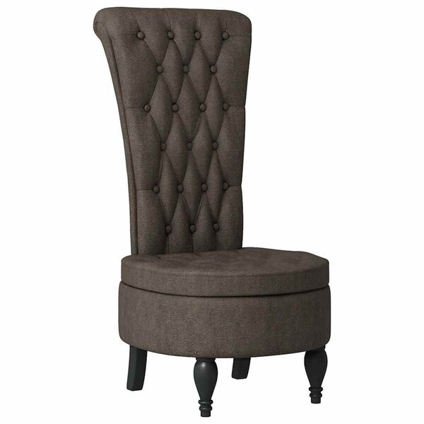 vidaXL Fauteuil à pantoufle Gris foncé 56 5 x 70 x 110 cm Simili daim
