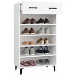 vidaXL Armoire à chaussures Blanc 60x35x105 cm Bois d'ingénierie
