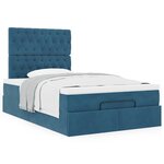vidaXL Cadre de lit ottoman avec matelas bleu foncé 120x200 cm velours