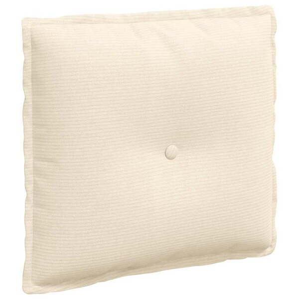 vidaXL Coussin de Dos Crème 50 x 45 cm Tissu en velours côtelé