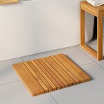 vidaXL Tapis de bain Uni Marron 59 x 40 cm bois