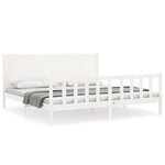 vidaXL Cadre de lit sans matelas blanc 200x200 cm bois massif de pin