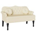 vidaXL Banc Chesterfield Crème 120 5 x 65 x 75 cm Cuir synthétique