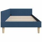 vidaXL Cadre de lit d'angle avec tête de lit Bleu 90 x 190 cm tissu