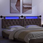 vidaXL Tête de lit suspendue Avec lumière LED Marron foncé Tissu