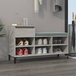 vidaXL Armoire à chaussures Gris béton 102x36x60 cm Bois d'ingénierie
