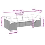 vidaXL Ensemble de jardin 7 pièces avec coussins Beige Poly Rotin