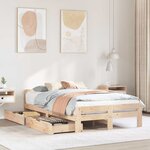 vidaXL Cadre de lit sans matelas 120x190 cm bois de pin massif