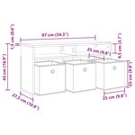 vidaXL Basboard avec tiroir Chêne fumé 87 x 27 5 x 43 cm