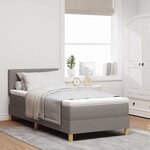vidaXL Lit boxspring avec matelas avec matelas Taupe 80 x 200 cm tissu