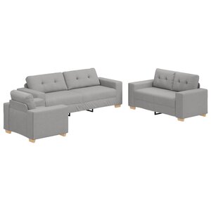vidaXL Ensemble de Canapés avec coussin avec oreiller Gris tissu